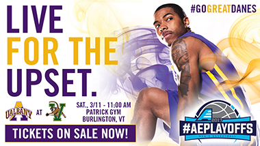 Men's basketball America East Championship graphic.