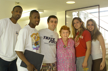 Mrs. Badi with students