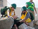 CEHC students care for a manikin victim during last summer’s “NY Hope Disaster Response