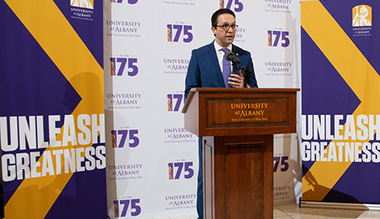 VP of Student Affairs Mike Christakis Speaks to Campus Community at 'Unleash Greatness' Celebration.