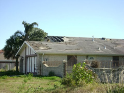 House damaged by Hurricane Katrina.