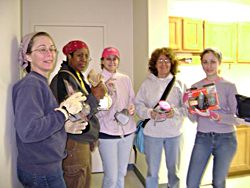 Five SPH volunteers cleaned up damage inside a house on a previous trip.   