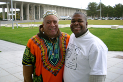 From left, James Walker with his current EOP counselor, Patrick Romain.