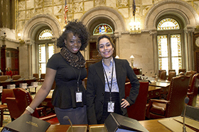 Erica Nkasiobi Akpaka and Cindy S. Ogando in the New York State Senate