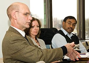 David McCaffrey makes a point