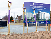 Shovels in ground at ETEC Groundbreaking Ceremony.
