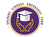 UAlbany student emergency fund logo.