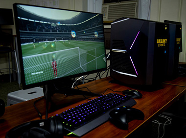 Photo of FIFA video game on UAlbany eSports computer.