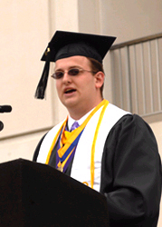 Nick Fahrenkopf in cap and gown.