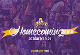 Graphic to promote UAlbany Homecoming weekend, Oct. 19-21.