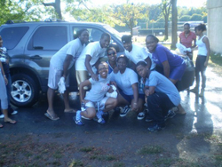 Students at a JAMSA car wash.