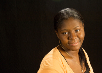 UAlbany student Nasiratu Larry, who is graduating in three years instead of four.