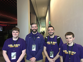 Leczinsky and his UAlbany eSports team pose for a photo during the HV Gamer Con at the Albany Capital Center.