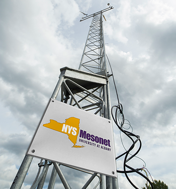 Photo of NYS Mesonet weather station tower.