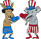 Democrats vs. Republicans.