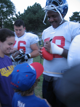 Child at Giants Training Camp, held at UAlbany