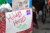 Box of gifts for the Holiday Heroes drive