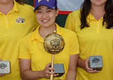 UAlbany women's golf holds up MAAC championship trophy