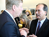 SUNY Provost Tod Laursen engages in discussion with UAlbany President Rodríguez