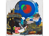 UAlbany Art & History prof Kianja Strobert's abstract painting, 'The Ferryman'