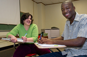 Elisa Martin and UAlbany sophomore Richard Mitchell