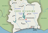 Map of Cote d'Ivoire