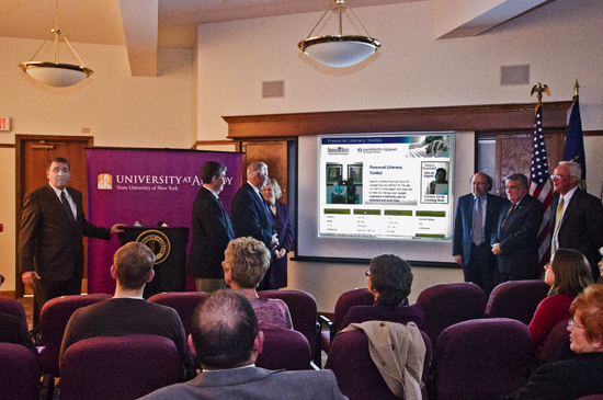 Financial Literacy Toolkit unveiled by UAlbany President George Philip