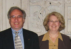 From left, School of Business faculty Paul Miesing and Linda Krzykowski.