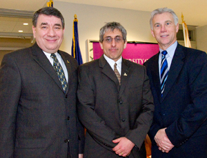 UAlbany President George M. Philip, School of Business Dean Donald Siegel, Marvin & Co. Director Kevin McCoy