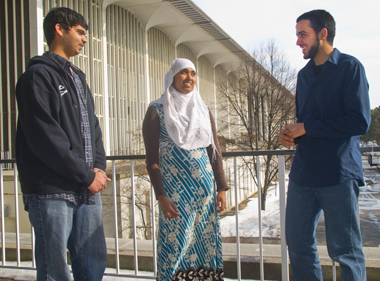 From left, Junaid Maqsood, Bibi Yasin, and Ashraf Khater