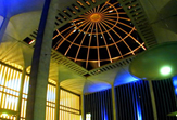 UAlbany's Performing Arts Center at night