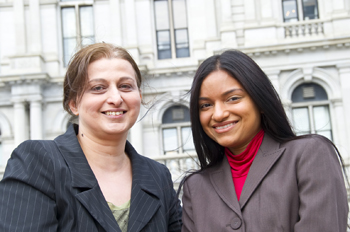 UAlbany Grad Student Abby Ramsarran and Center for Women in Government Director Dina Refki