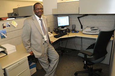 Kirk Remekie at his desk
