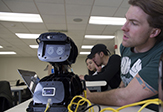 student programs robot at UAlbany