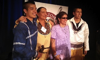 Miles and Lyle Thompson share 2014 Tewaaraton Trophy