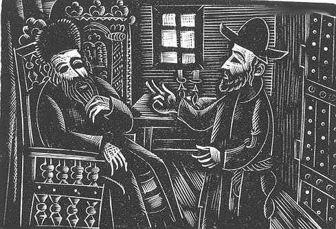 woodcut of a rabbi