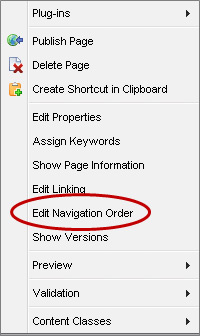 Edit navigation order