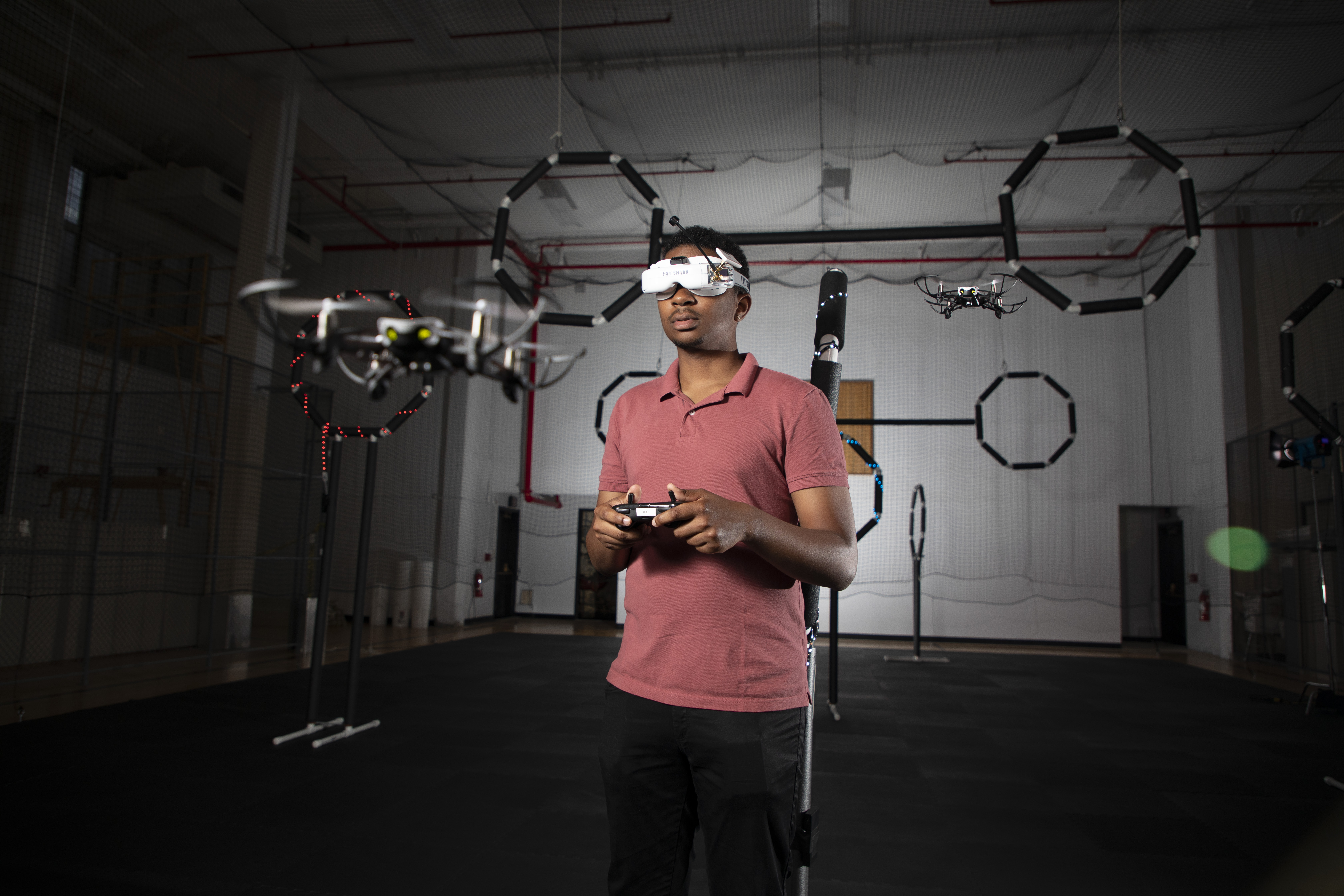 A student in CEHC's Drone Lab.