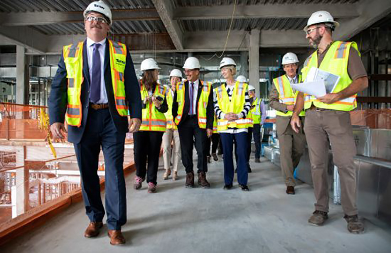 People touring a construction site