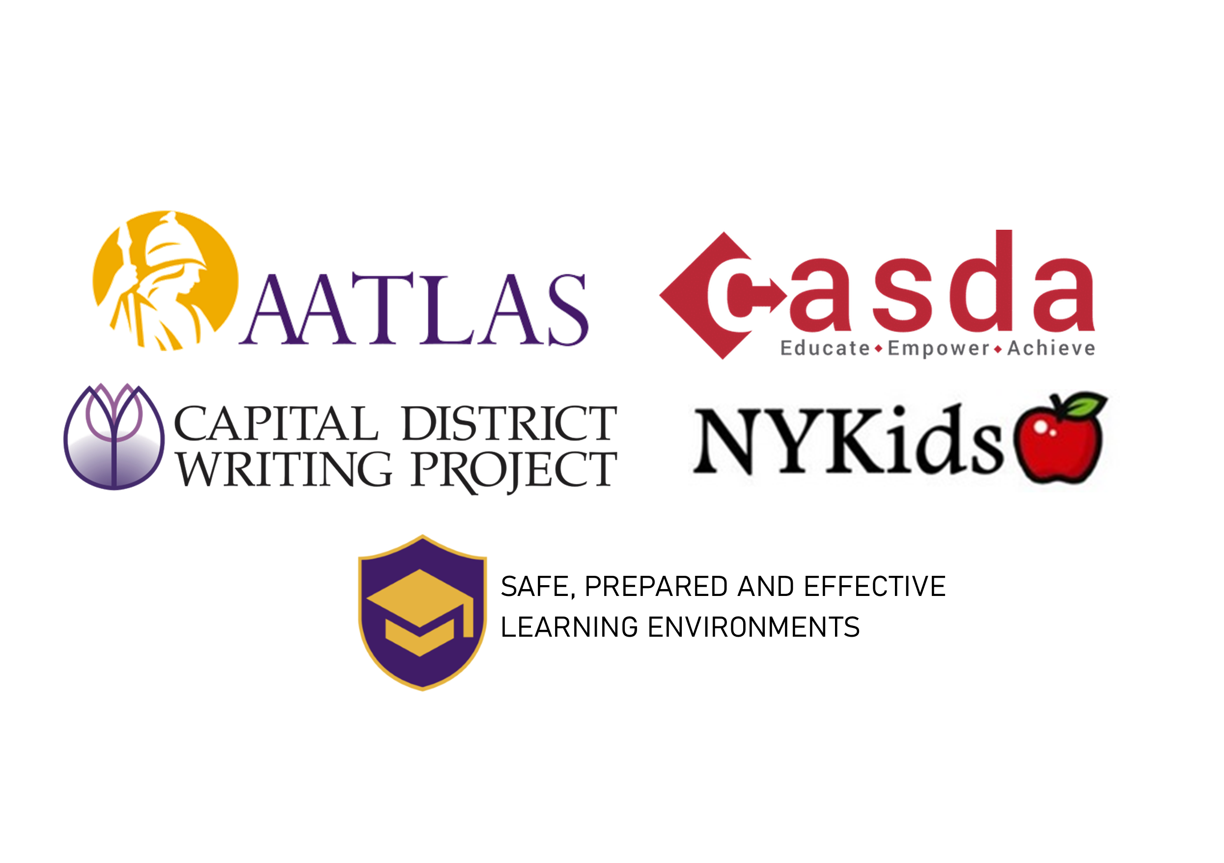 AATLAS, CASDA, CDWP, NYKids, SPELE logos