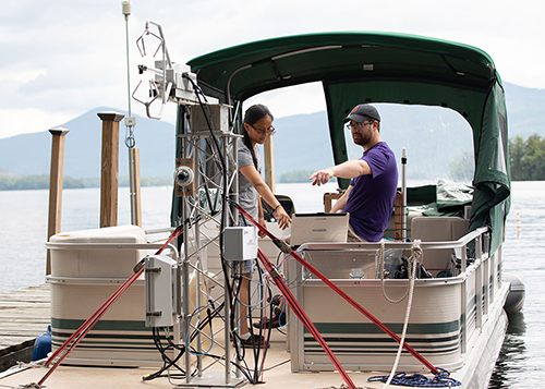 ASRC tech Jason Covert at Lake George on Wednesday, June 30, 2021. (photo by Patrick Dodson)