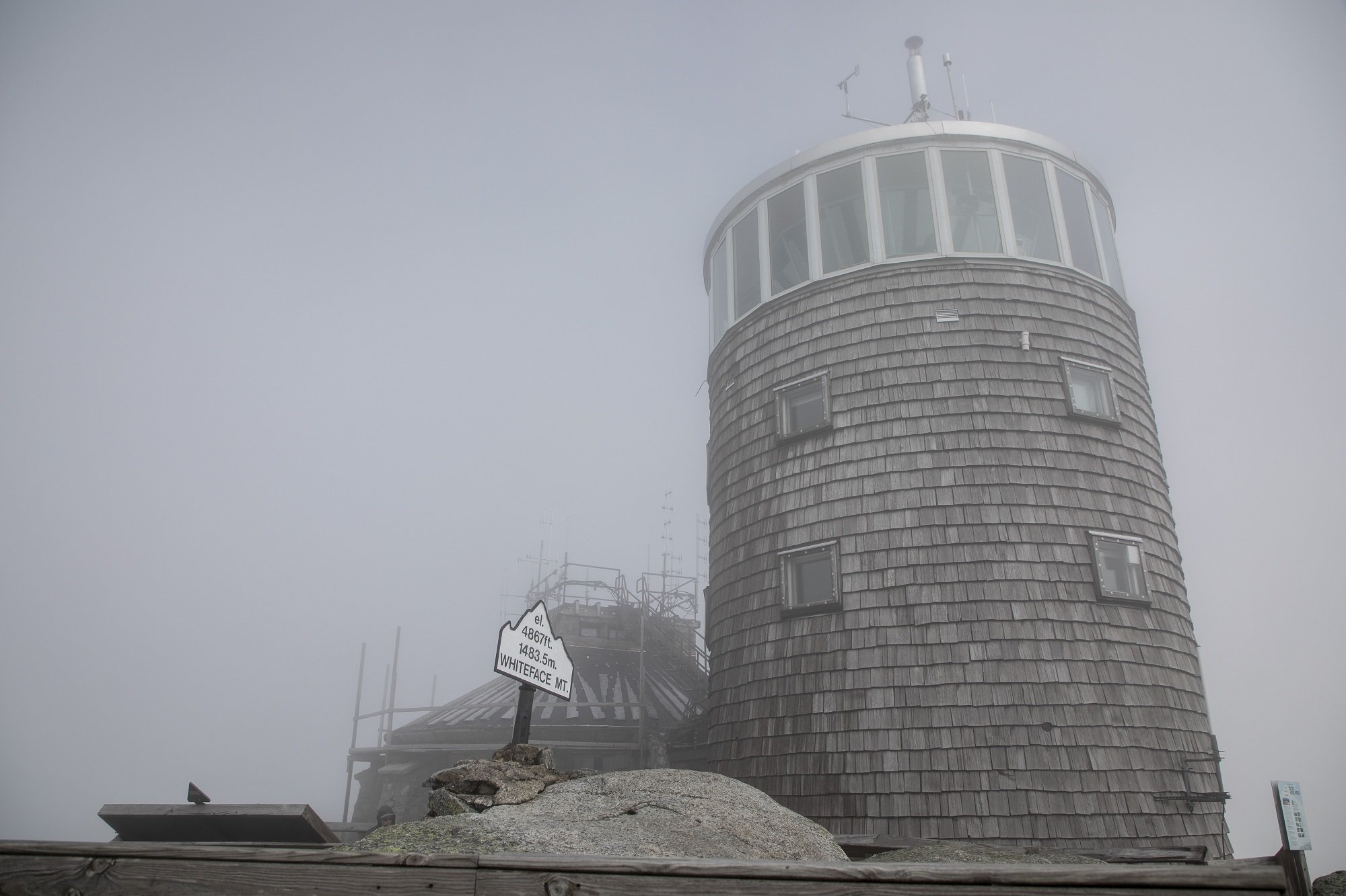 The front of ASRC's Whiteface Mountain Field Station on a cloudy day.