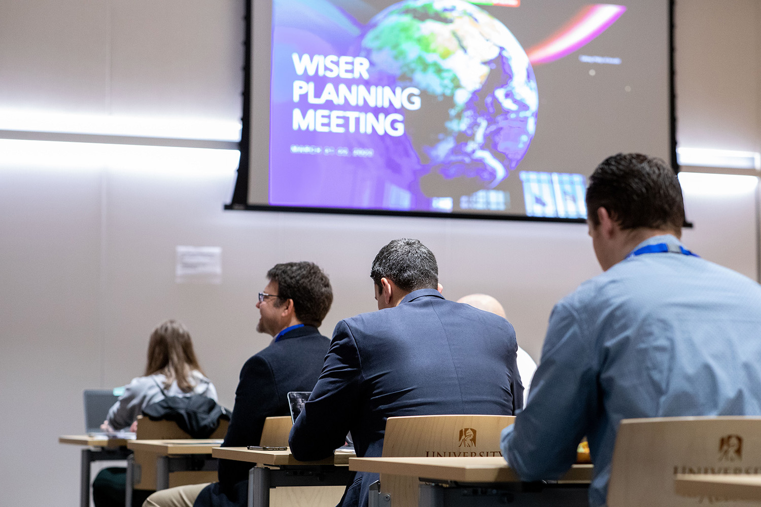 WISER attendees gather at a planning workshop inside ETEC.