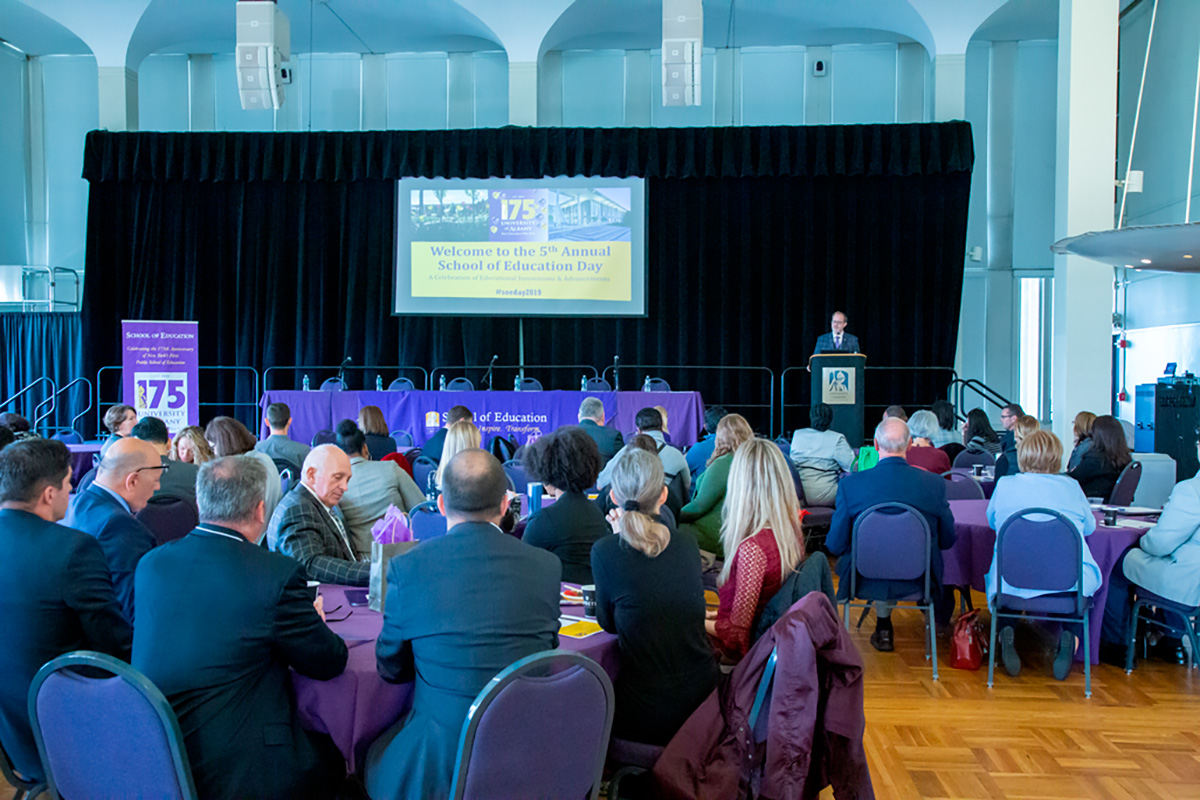 Dean Lane gives welcome at SOE Day