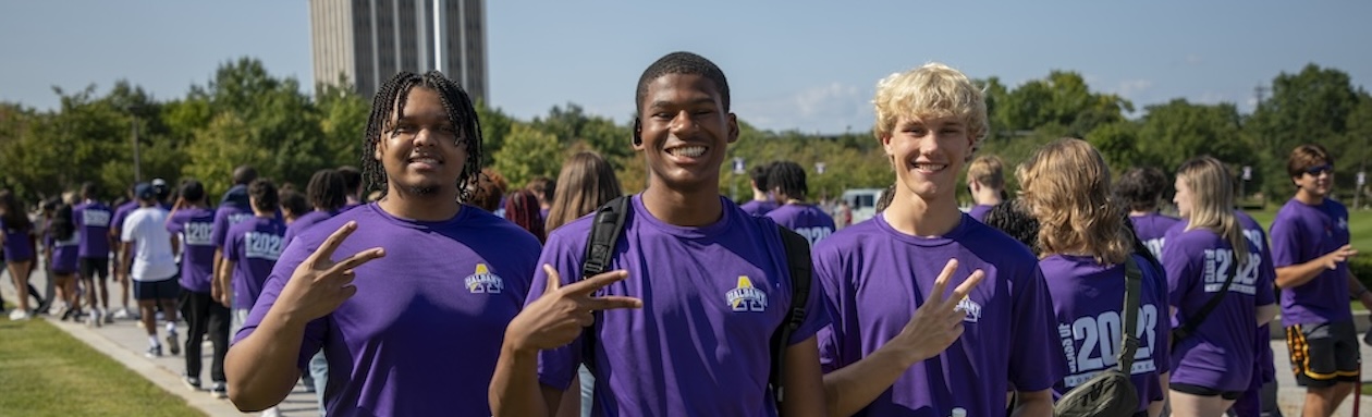 Three young men flash start their college journey at UAlbany