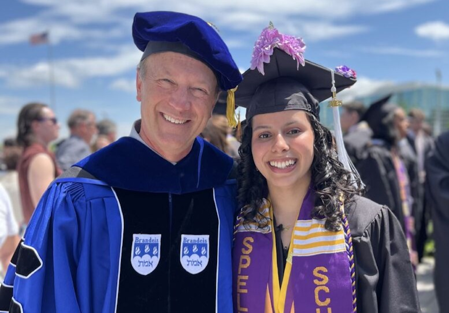 Prof Bergman congratulates student