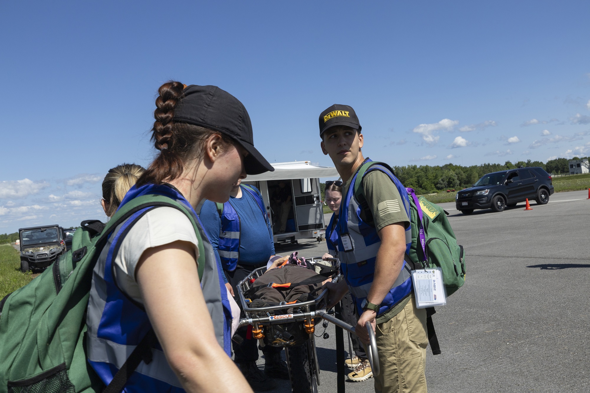 Students participate in the New York Hope Disaster Response Exercise at the State Preparedness Training Center in Oriskany, N.Y.