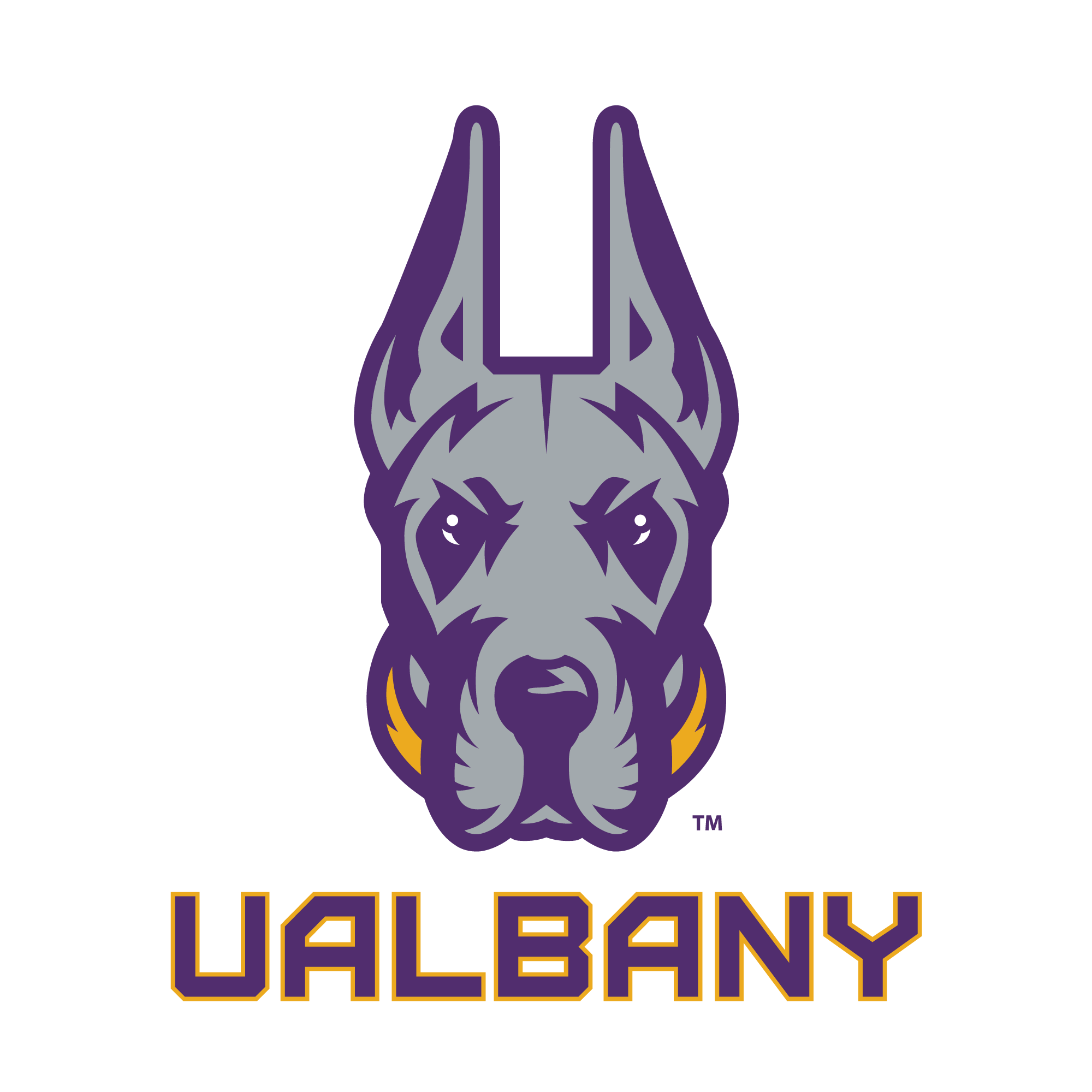UAlbany logo featuring Damien