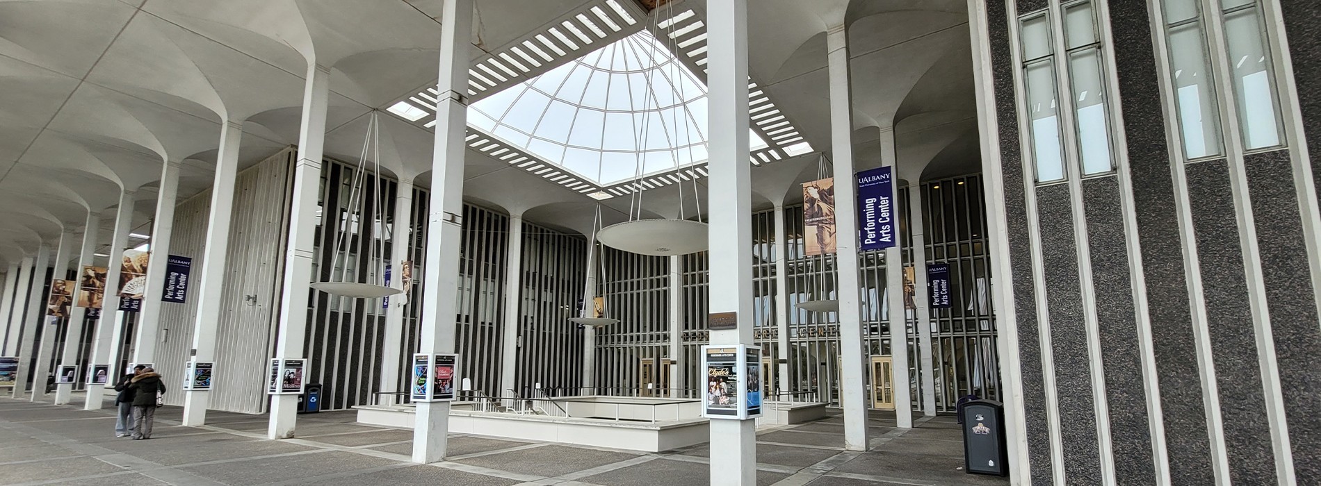 The exterior of the Performing Arts Center at UAlbany.
