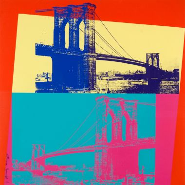 This 1983 Andy Warhol screen print, “Brooklyn Bridge,” is in the University Art Museum’s permanent collection. It was a gift from The Andy Warhol Foundation for the Visual Arts. 